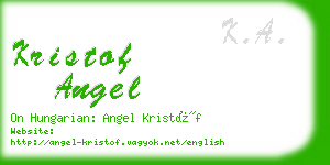 kristof angel business card